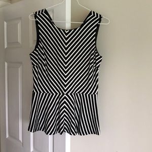 Banana Republic stripped peplum top, size 8
